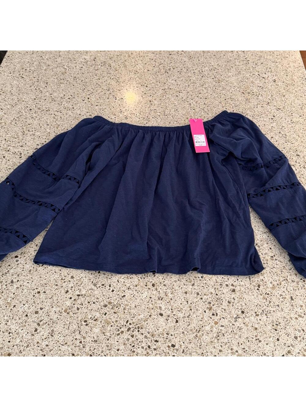 Lilly Pulitzer ladies top off shoulder eyelet new with tags size small